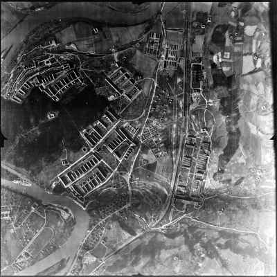 Steyr Luftbild 1945 Steyr Munichholz