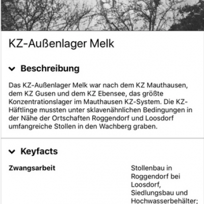 Mauthausen Außenlager App Melk Außenlager Beschreibung