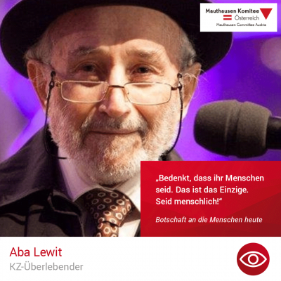Virtuelle Gedenkwochen Statement Aba Lewit, KZ-Überlebender
