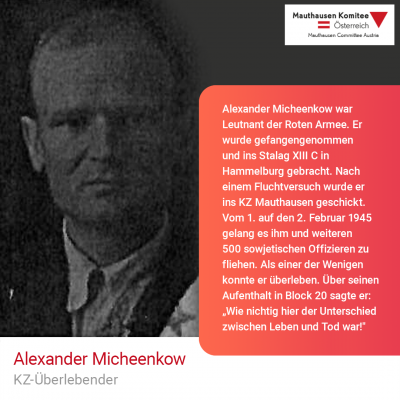 Virtuelle Gedenkwochen Statement Alexander Micheenkow, KZ-Überlebender