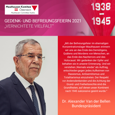 Virtuelle Gedenkwochen Statement Dr. Alexander van der Bellen, Bundespräsident
