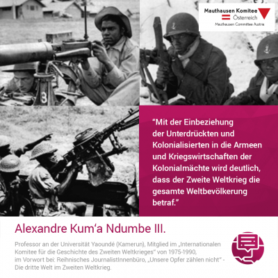 Virtuelle Gedenkwochen Statement Alexandre Kum´a Ndumbe III., Professor an der Universität Yaoundé (Kamerun)