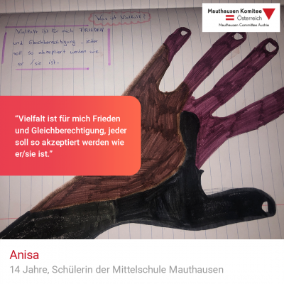 Virtuelle Gedenkwochen Statement Anisa, 14 Jahre, Schülerin der Mittelschule Mauthausen
