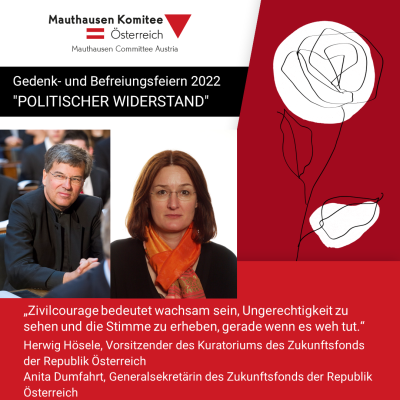 Virtuelles Gedenken Statement Anita Dumfahrt, Generalsekretärin des Zukunfstfons der Republik Österreich, Herwig Hösele, Vorsitzender des Kuratoriums des Zukunfsfons der Republik Österreich