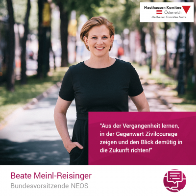 Virtuelle Gedenkwochen Statement Beate Meinl-Reisinger, Bundesvorsitzende NEOS