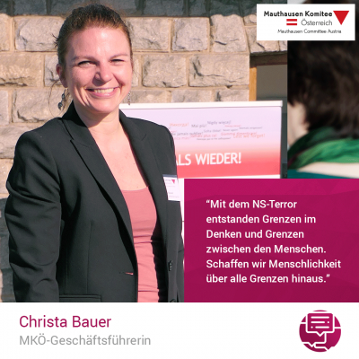 Virtuelle Gedenkwochen Statement Christa Bauer, MKÖ-Geschäftsführerin