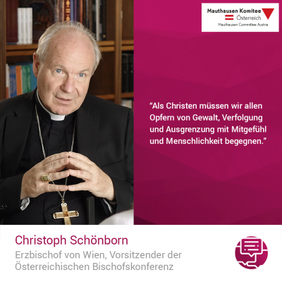 Virtuelle Gedenkwochen Statement Christoph Schönborn, Erzbischof von Wien, Vorsitzender der Österreichischen Bischofskonferenz