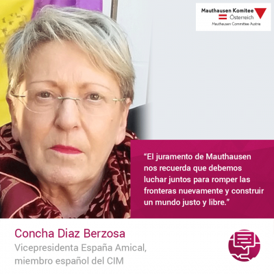 Virtuelle Gedenkwochen Statement Concha Diaz Berzosa, Vicepresidenta Espana Amical, miembro espanol del CIM
