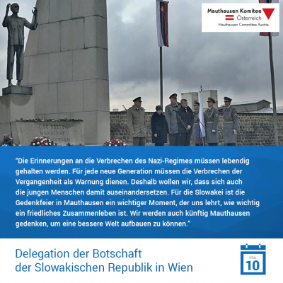 Virtuelle Gedenkwochen Statement Delegation der Botschaft der Slowakischen Republik in Wien