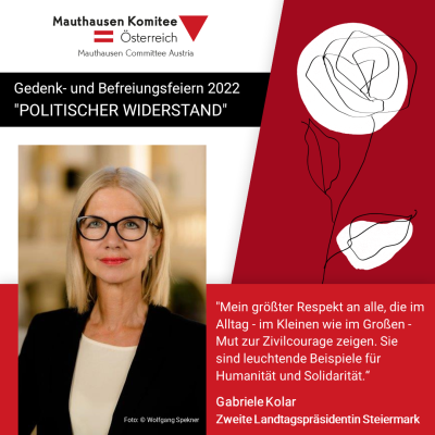 Virtuelles Gedenken Statement Gabriele Kolar, Zweite Landtagspräsidentin Steiermark