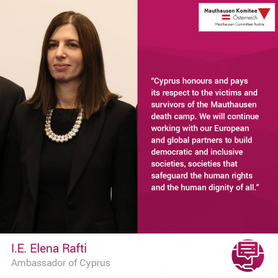 Virtuelle Gedenkwochen Statement I.E. Elena Rafti, Ambassador of Cyprus