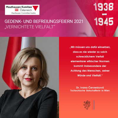 Virtuelle Gedenkwochen Statment Dr. Ivana Cervenkova, Tschechische Botschafterin in Wien