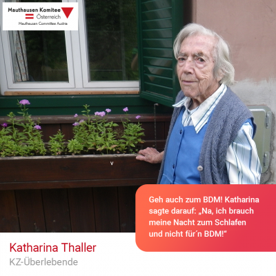 Virtuelle Gedenkwochen Statement Katharina Thaller, KZ-Überlebende