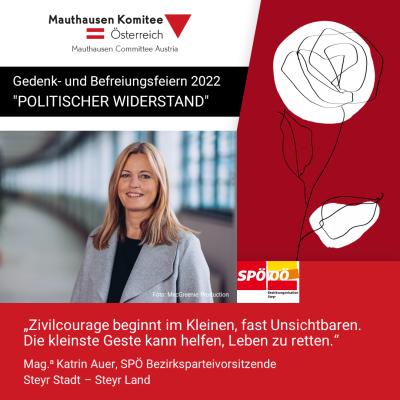 Virtuelles Gedenken Statement Mag.ª Katrin Auer, SPÖ Bezirksparteivorsitzende Steyr Stadt - Steyr Land