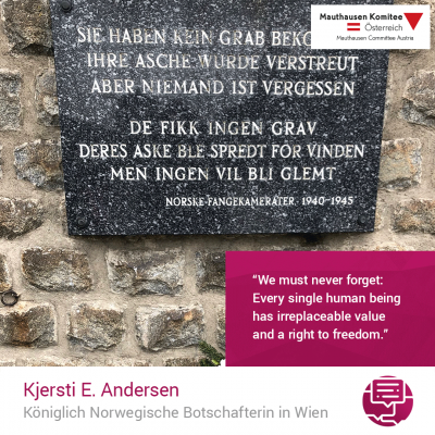Virtuelle Gedenkwochen Statement Kjersti E. Andersen, Königlich Norwegische Botschafterin in Wien
