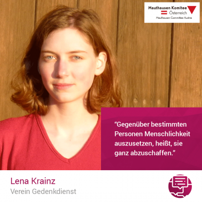 Virtuelle Gedenkwochenwochen Statement Lena Krainz, Verein Gedenkdienst