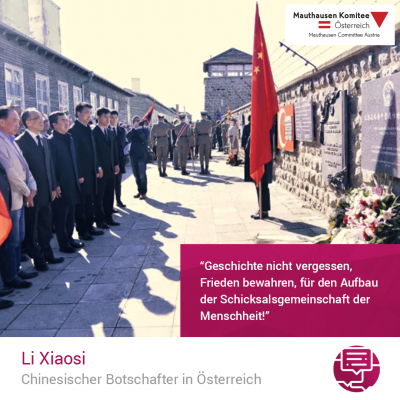 Virtuelle Gedenkwochen Statement Li Xiaosi, Chinesischer Botschafter in Österreich