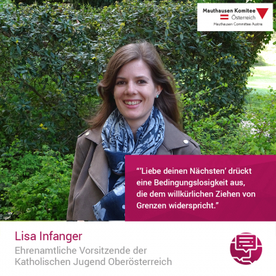 Virtuelle Gedenkwochen Statement Lisa Infanger, Ehrenamtliche Vorsitzende der Katholischen Jugend Oberösterreich