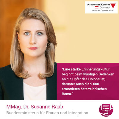 Virtuelle Gedenkwochen Statement MMag. Dr. Susanne Raab, Bundesministerin für Frauen und Integration