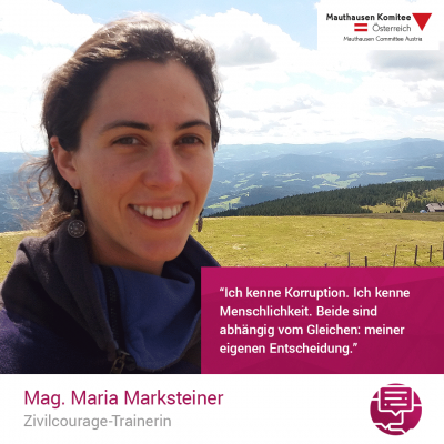 Virtuelle Gedenkwochen Statement Mag. Maria Marksteiner, Zivilcourage-Trainerin