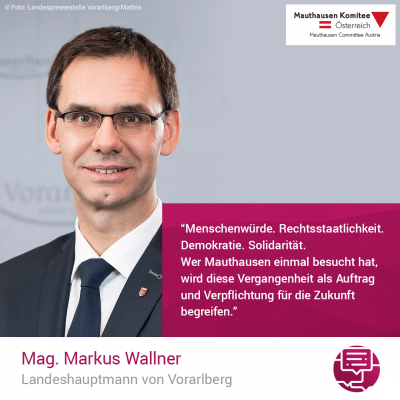 Virtuelle Gedenkwochen Statement Mag. Markus Wallner, Landeshauptmann von Vorarlberg