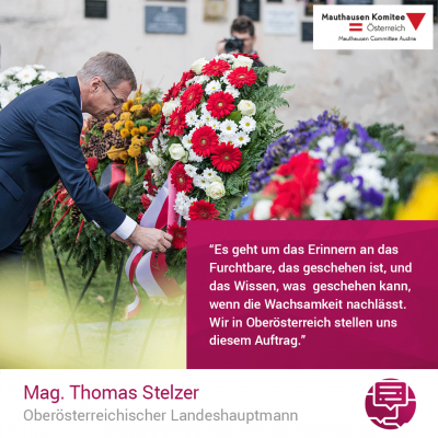 Virtuelle Gedenkwochen Statement Mag. Thomas Stelzer, Oberösterreichischer Landeshauptmann