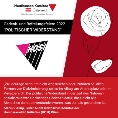 Virtuelles Gedenken Statement Markus Steup, Leiter Antifaschistisches Komitee der Homosexuellen Initiative (HOSI) Wien