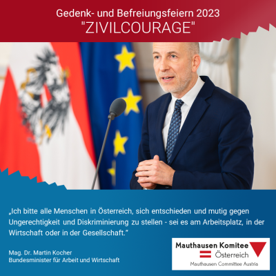 Virtuelles Gedenken Statement Mag. Dr. Martin Kocher, Bundesminister für Arbeit und Wirtschaft