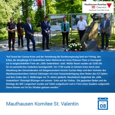 Virtuelle Gedenkwochen Statement Mauthausen Komitee St. Valentin