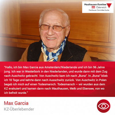 Virtuelle Gedenkwochen Statement Max Garcia, KZ-Überlebender