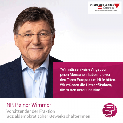 Virtuelle Gedenkwochen Statement NR Rainer Wimmer, Vorsitzender der Fraktion Sozialdemokratischer GewerkschafterInnen