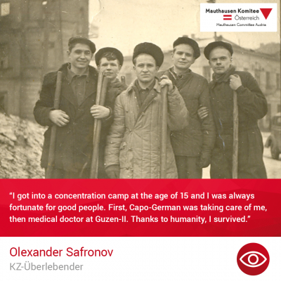 Virtuelle Gedenkwochen Statement Olexander Safronov, KZ-Überlebender