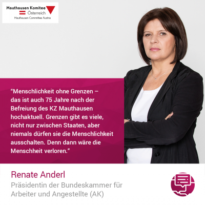 Virtuelle Gedenkwochen Statement Renate Anderl, Präsidentin der Bundeskammer für Arbeiter und Angestellte (AK)