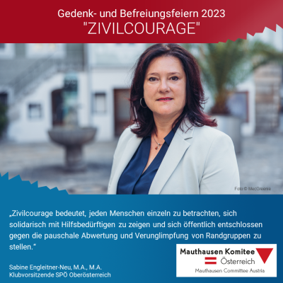Virtuelles Gedenken Statement Sabine Engleitner-Neu, M.A., M.A., Klubvorsitzende der SPÖ Oberösterreich