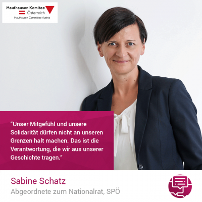 Virtuelle Gedenkwochen Statement Sabine Schatz, Abgeordnete zum Nationalrat, SPÖ