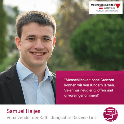 Virtuelle Gedenkwochen Statement Samuel Hajes, Vorsitzender der Katholischen Jungschar Diözese Linz