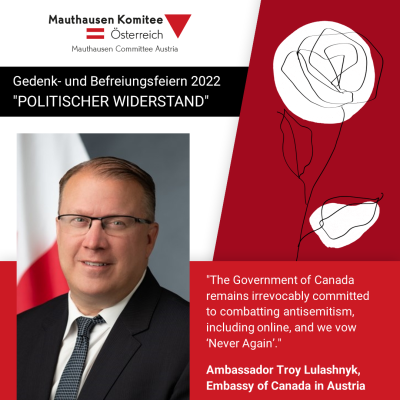 Virtuelles Gedenken Statement Troy Lulashnyk, Botschafter von Kanada in Österreich, in englischer Sprache