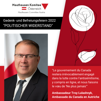 Virtuelles Gedenken Statement Troy Lulashnyk, Botschafter von Kanada in Österreich, in französischer Sprache