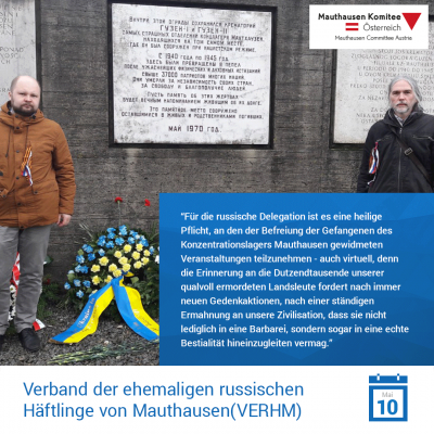Virtuelle Gedenkwochen Statement Verband der ehemaligen russischen Häftlinge von Mauthausen (VERHM)