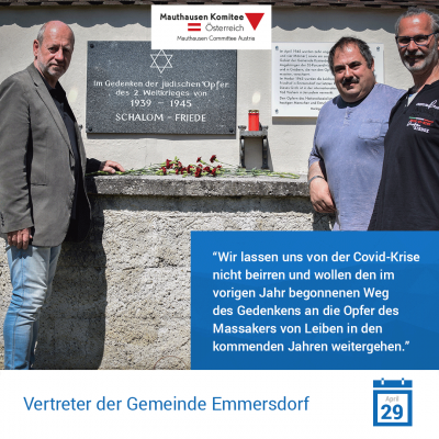 Virtuelle Gedenkwochen Statement Vertreter der Gemeinde Emmersdorf