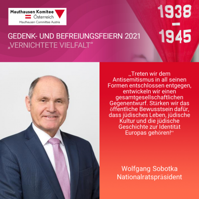 Virtuelle Gedenkwochen Statement Wolfgang Sobotka, Nationalratspräsident