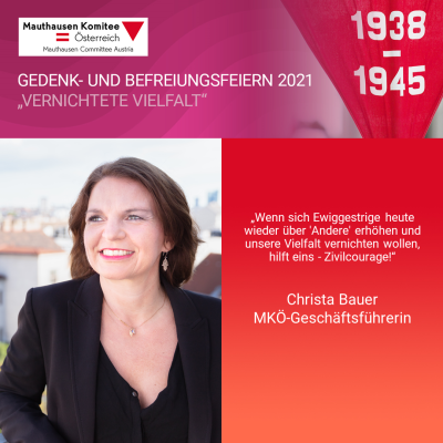 Virtuelle Gedenkwochen Statement Christa Bauer, MKÖ Geschäftsführerin