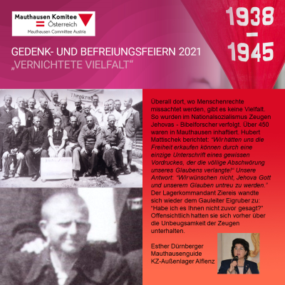 Virtuelle Gedenkwochen Statement Esther Dürnberger, Mauthausenguide KZ-Aussenlager Aflenz