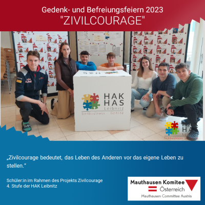 Virtuelles Gedenken Statement Schüler:in der 4. Stufe HAK Leibnitz