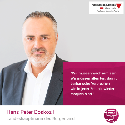 Virtuelle Gedenkwochen Statement Hans Peter Doskozil, Landeshauptmann des Burgenland