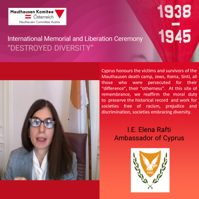 Virtuelle Gedenkwochen Statement I.E. Elena Rafti, Ambassador of Cyprus