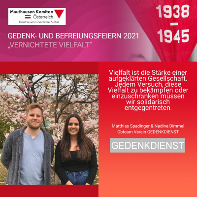 Virtuelle Gedenkwochen Statement Matthias Spadinger & Nadine Dimmel, Obteam Verein GEDENKDIENST
