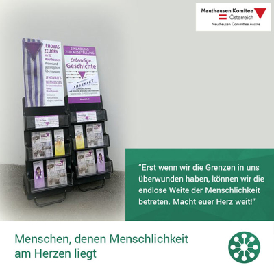 Virtuelle Gedenkwochen Statement Menschen, denen Menschlichkeit am Herzen liegt