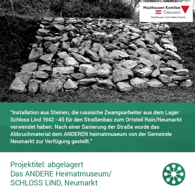 Virtuelle Gedenkwochen Statement Projekt abgelagert, Das ANDERE Heimatmuseum/SCHLOSS LIND, Neumarkt
