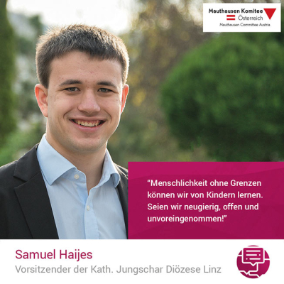 Virtuelle Gedenkwochen Statement Samuel Hajes, Vorsitzender der Katholischen Jungschar Diözese Linz